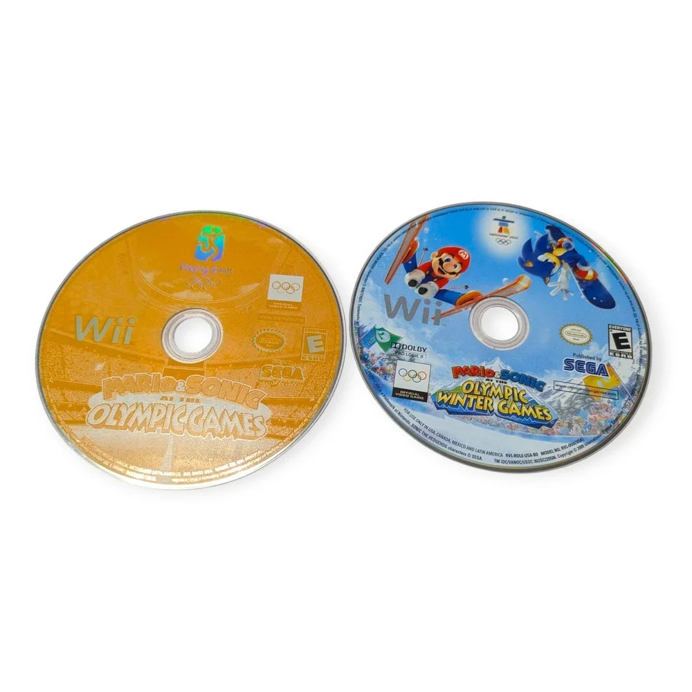 Nintendo Wii Mario & Sonic Olympic Games Bundle Beijing 2008 Vancouver 2010 SEGA